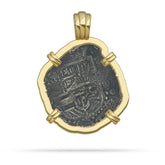 Atocha Coin with Gold Bezel reverse Habsburg Sheild